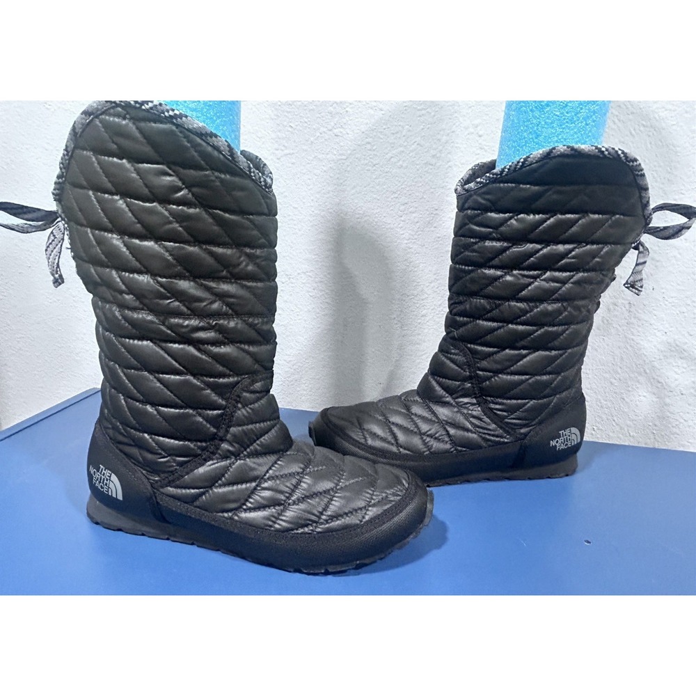 The North Face Thermoball Fleece Lined Quilted Winter Boots Wmns 8 Black Wtrprf